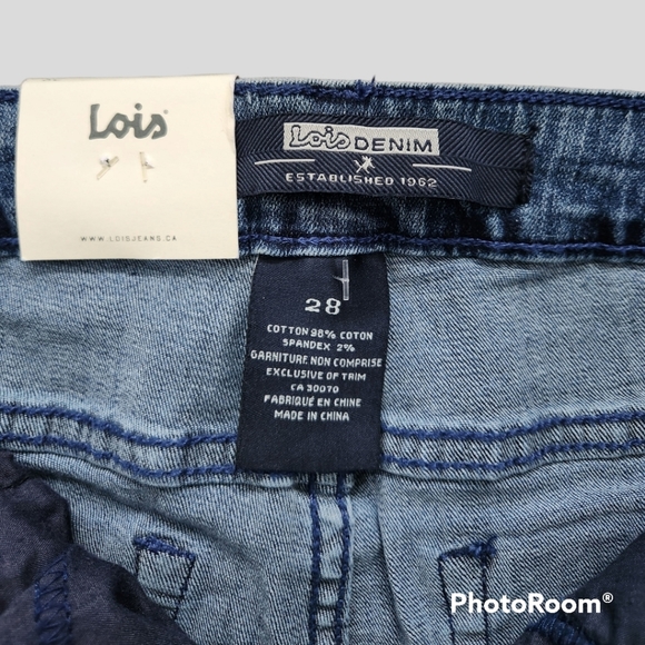 Lois Georgia Skinny 7/8 Mid-Rise Indigo Blue Jeans in a 28 - Picture 6 of 7